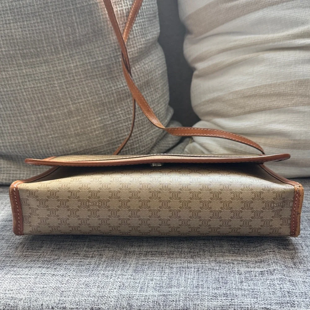 Celine Tan and Brown Patterned Crossbody Bag - Picture 8 of 16